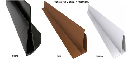 Perfil Perimetral Pvc F  Para Machimbre De10mm X 6mts Largo