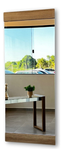Espelho Grande Parede Chão Slim Wood - Demoglass A 150 X L60 Moldura Freijó