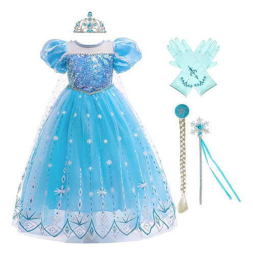 Hihcbf Frozen Elsa Disfraz Lentejuelas Princesa Vestido De C