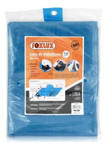 Lona De Polietileno Azul 6x4 - Foxlux