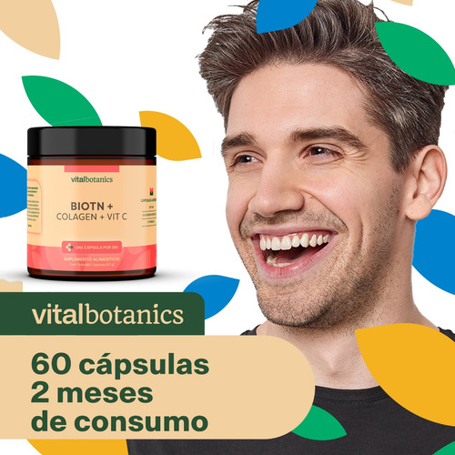Biotina Pura + Colageno Hidrolizado Con 60 Capsulas Sabor Sin sabor