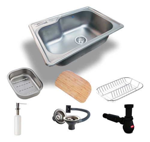 Bacha Cocina Sobre Mesada Mi Pileta Cocina 801e + Combo Full