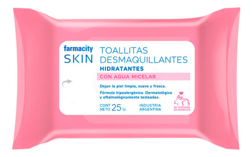 Toallitas Desmaquillantes Farmacity Skin Agua Micelar X 25 U