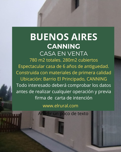 Casa Nueva,5 Amb, Con Jardín Y Pileta, Hab D/ Servicio, Brrio El Principado, Canning