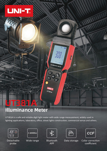 Medidor De Luz, Luxómetro, Bluetooth Ut381a® Lúmenes Uni-t®