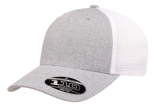 Flexfit Gorra De Malla 110 Para Hombre, Mezcla De Plata/blan