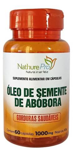 Oleo De Semente De Abobora + Vitamina E 60 Cáps Nathurepro