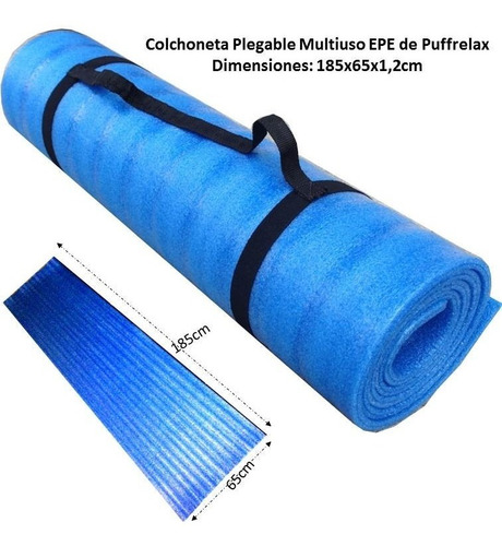 Mat Alfombra Yoga Pilates 12mm Colchoneta Camping Playa
