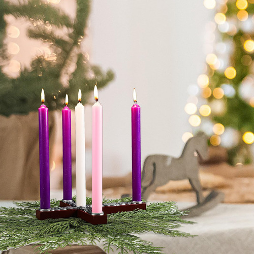Candelador De Adviento De Navidad Corela De Madera Rústica