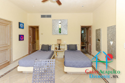 Cad Las Brisas Villa Del Sol. Terraza Con Asoleadero. Alberca Con Jacuzzi Y Palapa Con Wet Bar
