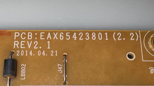 Fuente Lg 55lb5550 55lb5550-uy Eax65423801 (2.2) Lgp55-14pl2 (Usado)