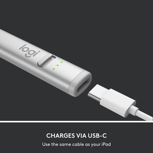 Lápiz Digital Logitech Crayon Para iPad Con Usb-c Plateado