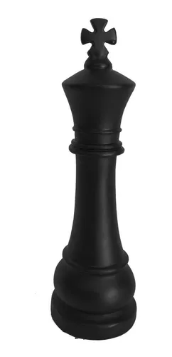 Escultura Decorativa em Resina Rei Xadrez 37x12cm – Preto – Home Boss