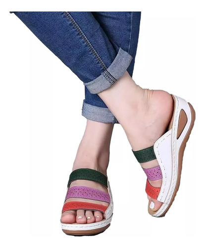 Sandalias De Mujer Playa Casual Cómodo Moda Zapatos Planos*1