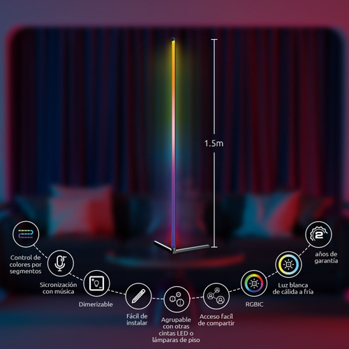 Nexxt Home - Smart Led Lámpara De Piso Multicolor