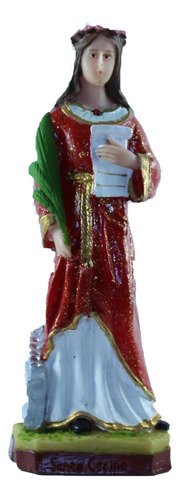 Escultura Santa Cecília Resina 14 Cm - Decoração/presente