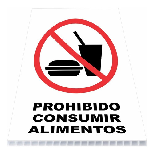 Letrero Señalización Aragonmx Prohibido Consumir Alimentos 