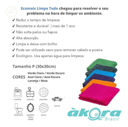 Pano Microfibra De Limpeza Multiuso Limpa Tudo Fácil Ecomais Cor Laranja