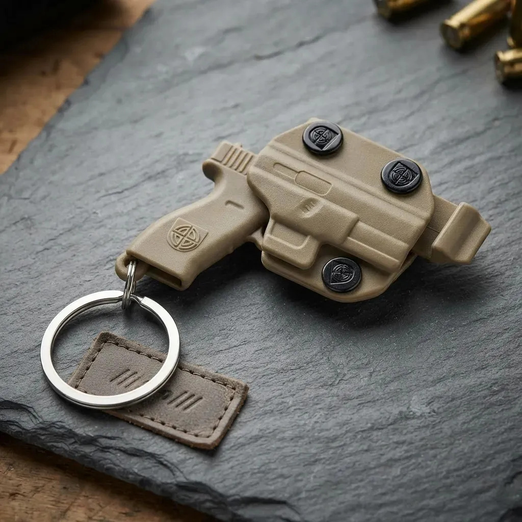 Chaveiro Holster Coldre C/ Pistola Removível Bélica - 1 Un Cor Coyote