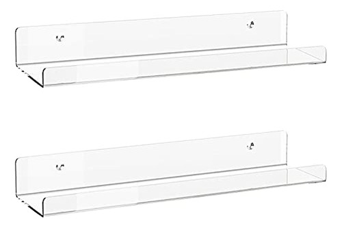 Acrylic Floating Shelves, 2 Pack Of 15 Inches Invisible...