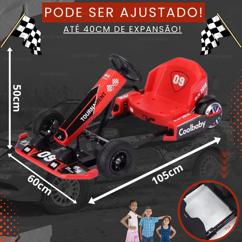 Kart Elétrico Infantil 350w Com Bluetooth Até 80kg Até 20km