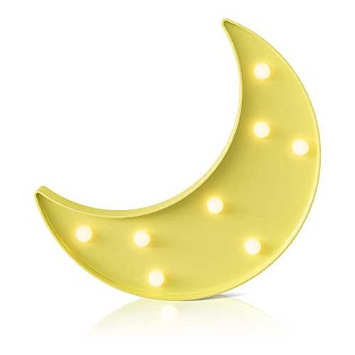 Ganrami Decoración De Luna Amarilla Para Dormitorio, Luz Noc