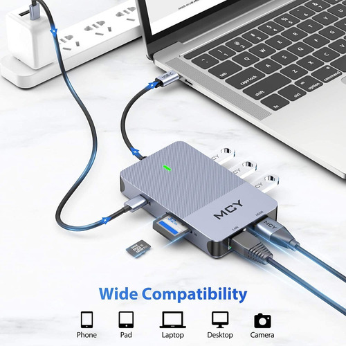 Hub Usb-c - 3 Port Usb 3.0 + Hdmi + Red + Pd + Sd - Pc/mac