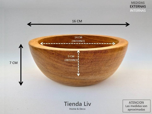 Imagen 3 de 6 de Bowls Cuenco De 16 Cm Algarrobo Y Calden Tienda Liv
