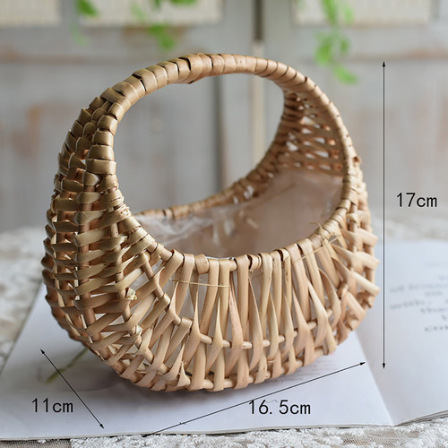 Cesta De Almacenamiento Para Flores, Cesta Tejida De Ratán P