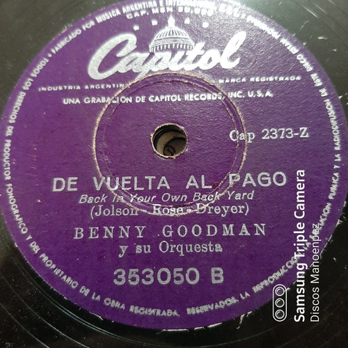 Pasta Benny Goodman Y Su Orquesta Capitol C149