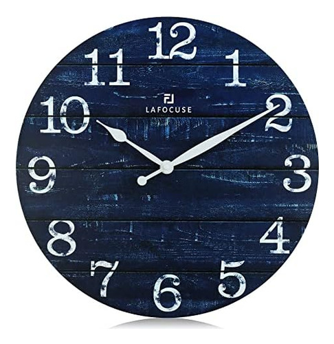 Lafocuse Reloj De Pared Rústico De Madera De 12.0 In, Silenc