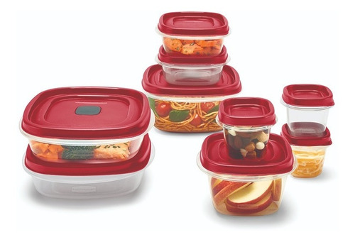 Set De Recipientes 18pzas C/ Tapas Porta Comida Rubbermaid