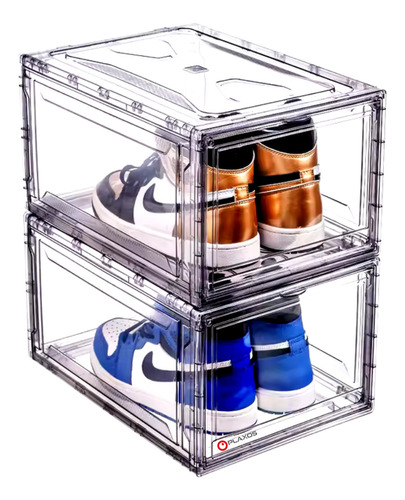 Caja De Tenis Apilable Plaxos Premium 100% Acrílico Imantada Color Transparente