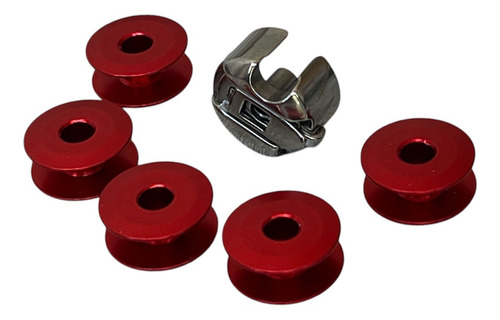 Bobina Y 5 Carretes Rojos Para Máquina Recta Industrial