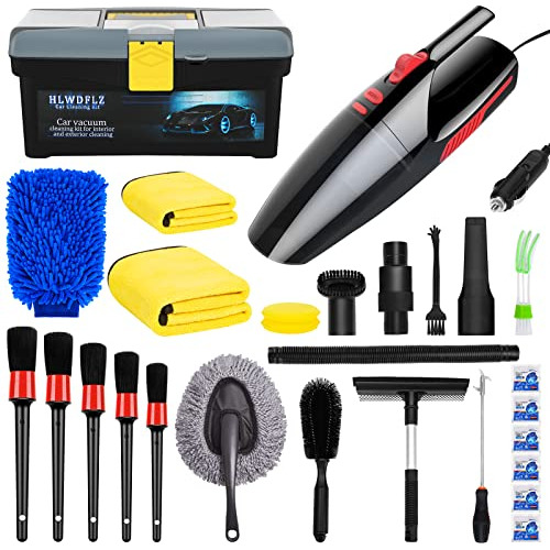 28pcs Car Wash Cleaning Tools Kit - Portable Car Vacuum...