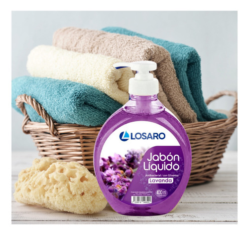 Jabón Liquido Antibacterial C/ Glicerina Aroma Lavanda 400ml