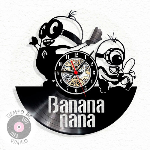 Reloj De Pared Minions Elaborado En Disco De Lp