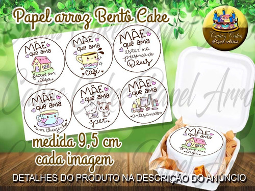 Dia Das Mães Papel De Arroz Bento Cake 9,5 Cm Comestível