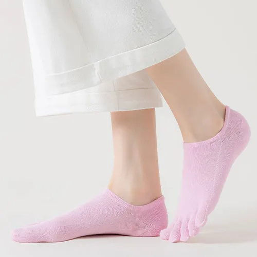 Calcetín Náutico De Cinco Dedos Para Mujer, Invisible, Fino