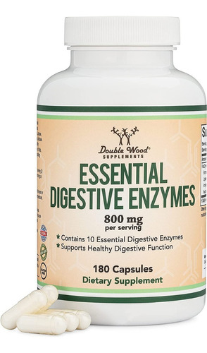 Enzimas Digestivas 800mg 180caps, Double Wood