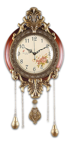 Reloj De Pared Vintage Con Pendulo Oscilante.