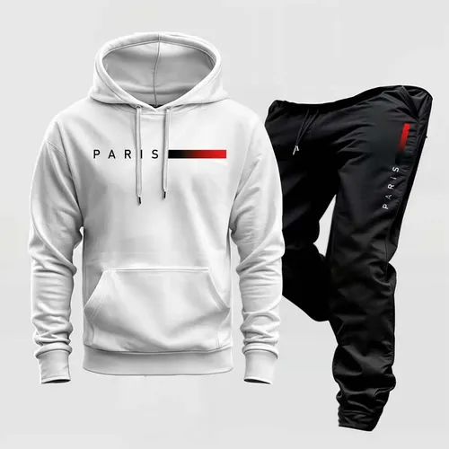Conjunto Moletom Paris Kit Calça E Blusa Frio Canguru Capuz