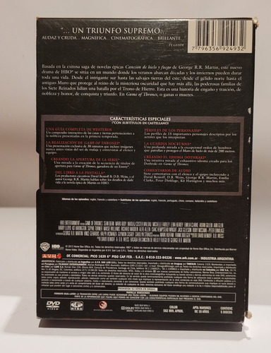 Game Of Thrones (juego De Tronos) - Temporada 1 Dvd Original (Usado)