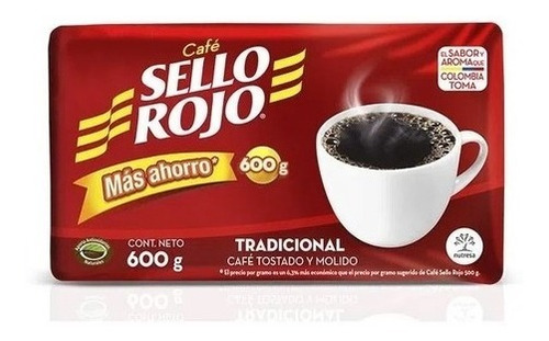 Café Sello Rojo Colombiano 600 Gr Molido