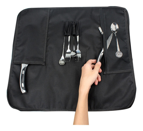Bolsa Enrollable De Chef De Tela Con 8 Ranuras, Ideal Para V
