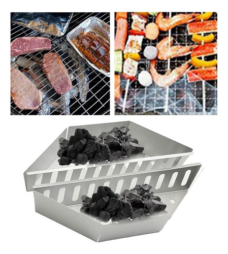 Asd 2 Piezas De Cestas For Barbacoa, Soportes For Briquetas,