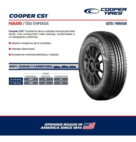 Imagen 5 de 8 de Llanta 185/70r14 88t Cs1 Cooper 403018514184
