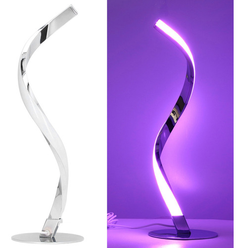 Lámpara De Escritorio Led En Espiral, Mesa Curva Moderna