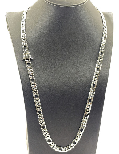 Corrente Grumet 3x1 Masculina Prata 925 Maciça Gvta 8mm 70cm