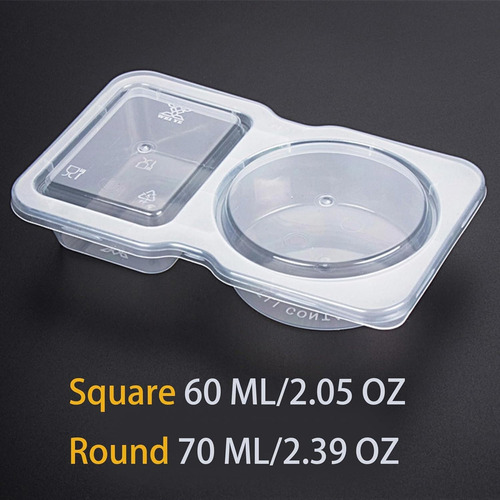 10/15/20/30/40/50 Pack Double Compartment Condiment